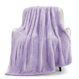 Aoibox Extra Large Lilac Throw Blanket for Couch, Decorative Soft Warm Fleece Bed Blankets, Plush Fluffy Thick Sofa Throws for All Season - 1 of 4
