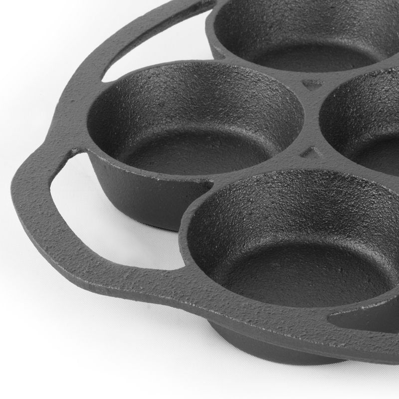 COMMERCIAL CHEF Cast Iron Biscuit Pan, Pre-seasoned Cast Iron Cookware for Muffins & Scones, 5 of 8
