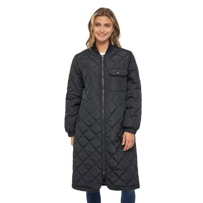Women's Long Diamond Quilted Jacket - S.e.b. By Sebby : Target