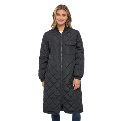 Ladies long clearance quilted jacket