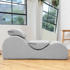 Avana Luvu Lounger - Chaise Lounge Chair for Yoga, Exercise, Massage - High Density Foam - Made in the USA - Light Grey - 1 of 4