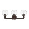 Sunset 3 Light Vanity With Clear Seeded Glass Globe Shades - Provincial Bronze - 3 of 3