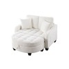 GDFStudio Flavia Modern 51'' Detachable 2-Seater Corduroy Upholstered Chaise Lounge Sofa with Storage Ottoman - 3 of 4