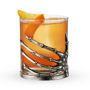 Twine Skeleton Hand Cocktail Tumbler, Gothic Whiskey Glass with Metal Skeleton Wrap, Spooky Halloween Barware for Bourbon, Cocktails, 10 oz.,Set of 1 - 1 of 1