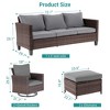 Sonkuki Outdoor Wicker Rattan Furniture Set Patio Conversation Sofa Set - image 3 of 4