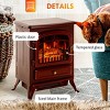 Syemin Indoor Fireplaces Electric Fireplace Stove, 22" Freestanding Fireplace Heater with Overheating Protection, Red, 16.25"*11"*21.5" - 3 of 4