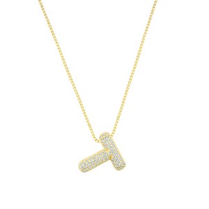 Adornia 14k Gold Plated Pave Bubble Letter - 1 of 1