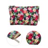 Unique Bargains Portable Oil Painting Flowers Handheld Makeup Bag Pink 1 Pc - 3 of 4