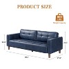 83" Wide 3-Seater Faux Leather Sofa with Spring Cushion, Deep Seats & 2 Removable Back Cushions, Modern Sofa for Living Room, Bedroom, Apartment - 2 of 4
