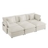 112.6" Modern Corduroy Sectional Sofa with 3 Ottomans & Storage Pockets - Modular U-Shaped Couch for Living Room - 3 of 4