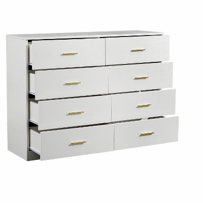 NicBex Dresser for Bedroom,Wide Chest of Drawers with Golden Handles,Storage Dressers for Bedroom