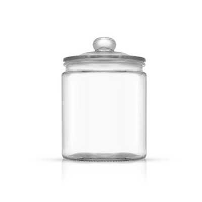 Set of 2 Clear Glass Cookie Jars with Airtight Lids