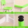 Kids Table and 4 Chairs Set with Graffiti Desktop and Non-Slip Legs, Height Adjustable Toddler Table and Chairs Set, Children Activity Table - 3 of 4