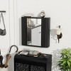 GlasFlength Decorative Wall Mirrors Medicine Cabinet Accent Mirror Wall Mounted Mirror Storage Cabinet for Bathroom Wall, Black, 23.62"*5.11"*23.62" - 4 of 4