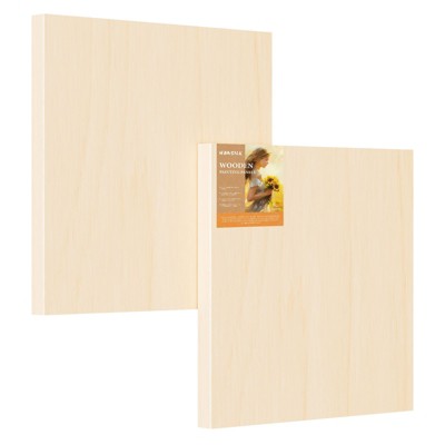 HANSILK Unfinished Birch Wood Canvas Panels Kit, Falling in Art Deep Cradle Boards for Pouring Art, Crafts, Painting and More