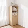 MOEPISY Stretchable Desk, Office Desk With Storage Shelves And Mobile Wheels, Foldable Desk, Natural - 2 of 4