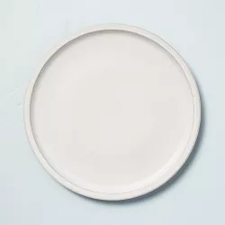 Modern Rim Stoneware Dinner Plate Sour Cream - Hearth & Hand™ with Magnolia
