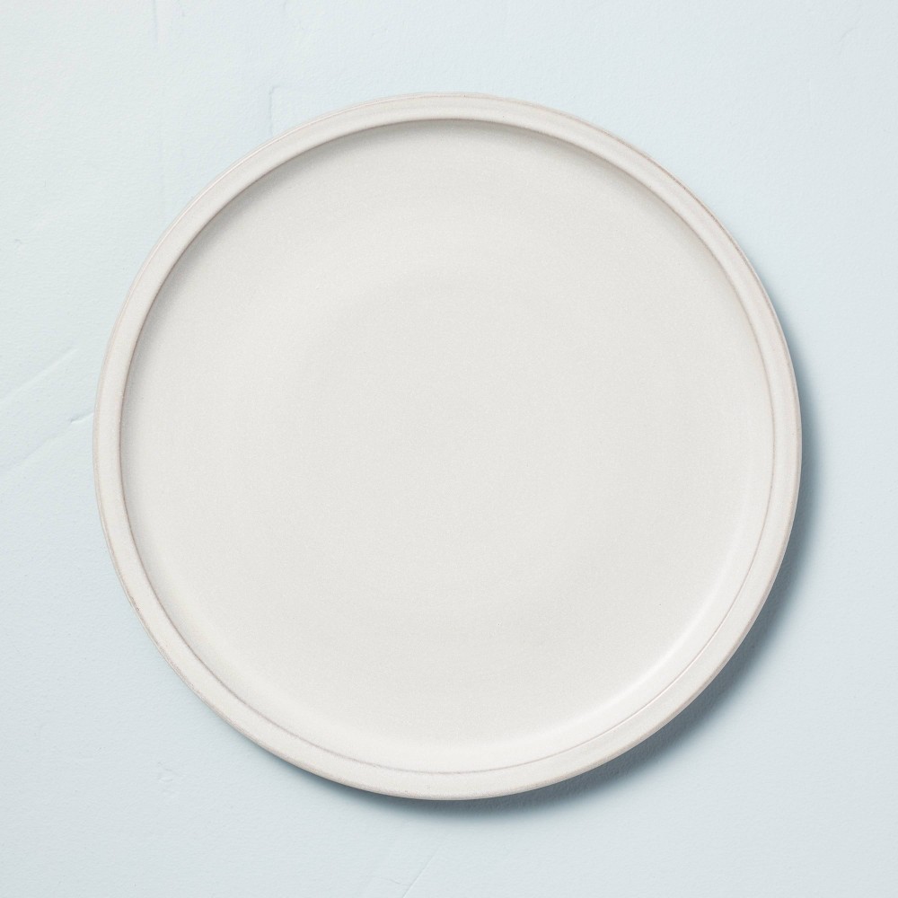 (( pack of 4)) Modern Rim Stoneware Dinner Plate Sour Cream - Hearth & Hand™ with Magnolia