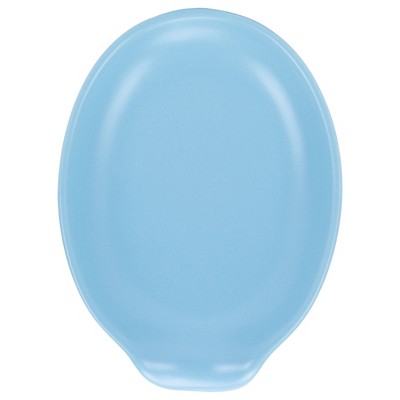 Nat & Jules Ice Blue 6 x 4 Glossy Ceramic Oval Countertop Spoon Rest