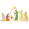 Costway 7 Pcs 5Ft Pre-Lit Holy Family & Three Wise Men with 310 White LED Lights for Yard - 2 of 4