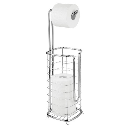 Premium Quality Bathroom Organizer 3spare Rolls Metal Wire Toilet Tissue  Paper Holder Free Standing and Dispenser with Phone Shelf and Storage -  China Toilet Paper Holder, Free Standing Toilet Paper Holder