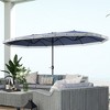 Outsunny 15ft Extra Large Patio Umbrella, UPF30+ Double-sided Rectangle Umbrella with Easy Crank Handle, 2 Vents for Garden Pool Lawn - 3 of 4