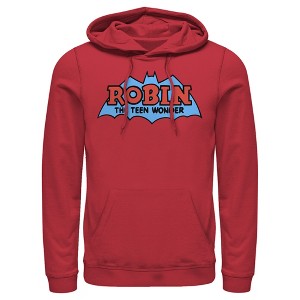 Men's Batman Logo Boy Wonder Robin Pull Over Hoodie - 1 of 3
