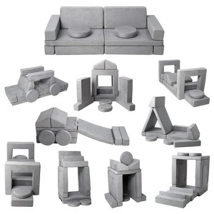 Kids Sofa Couch, Modular Baby Floor Sofa, Toddler Play Couch for Playroom Furniture, Sectional Couch for Children, Convertible Foam and Floor Cushion - 1 of 4
