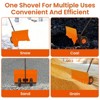 Snow Shovel with Wheels for Driveway, 20" Wide Adjustable Snow Pusher, 5 Position Angle & Height Handle, Ergonomic Back Saving, Snow Removal, Orange - 4 of 4