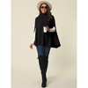 Seta T Women's Spring Fall Fashion Turtleneck Ribbed Knit Cape Sweater - 3 of 4