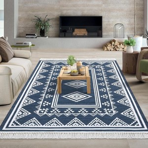Coucheta  Area Rug 9x12 - Washable Bohemian Rug with Border, Non-Slip  Style Carpet for Living Room, Bedroom & Nursery - 1 of 4