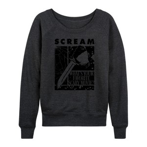 Women's - Scream - Knife Lightweight French Terry Wide Neck Long Sleeve Shirt - 1 of 4