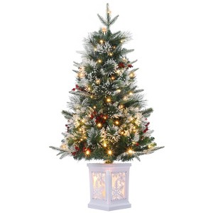 3ft Artificial Christmas Tree, Mini Christmas Tree, Festive Christmas Tree with Light Box, 78 LED Lights, Perfect for Party Decorations - 1 of 4