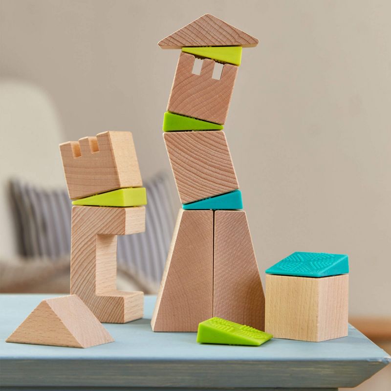 HABA Crooked Tower Wooden Blocks with Pattern Cards (Made in Germany), 2 of 10