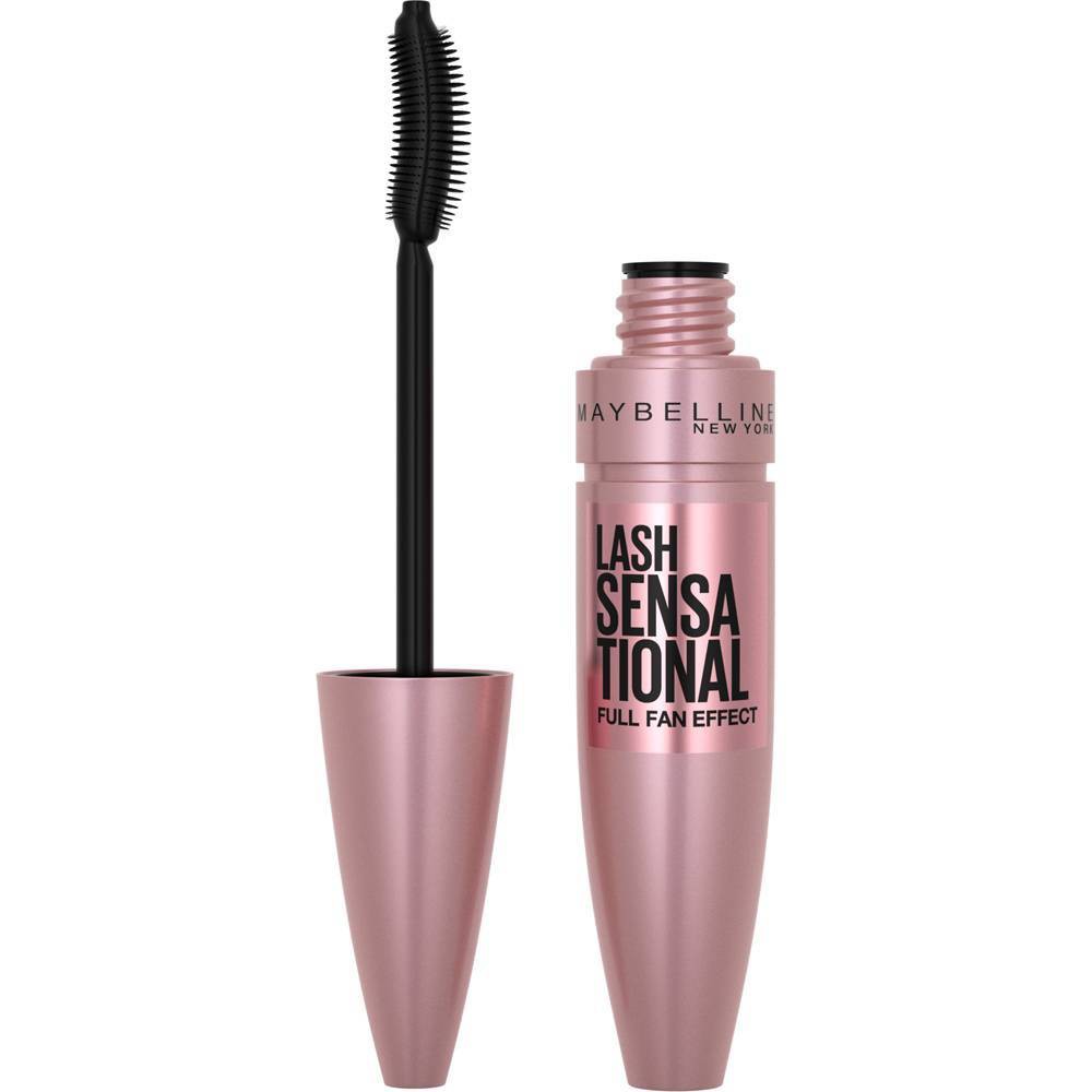 Photos - Mascara Maybelline Lash Waterproof Sensational Lengthening  - Washable Blackest Black - 0.32 fl oz 