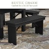 Merrick Lane Antique Solid Pine Folding Farmhouse Style Bench - 2 of 4