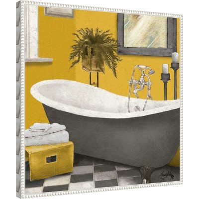 Sunny Bath Still Life Canvas Wall Art with Beaded Frame