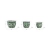 Home Decor Planter Pots - Ceramic Floral Planters for Indoor or Outdoor Succulents, Herbs, or Ferns - Set of 3 - 9", 8", 7" Green & White - 3 of 4