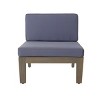 Outdoor Sectional Sofa Set, 3 Pcs Acacia Sofa Set for 3 People, Sectional Sofas with Acacia Table, Wood Frame and PE Cushions-Coolbibila - 4 of 4