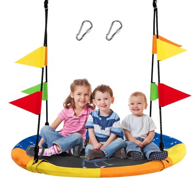 Infans 40" Flying Saucer Tree Swing Indoor Outdoor Swing w/Hanging Straps Monkey