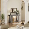 Aheaplus 63'' Farmhouse Console Table with Power Outlets and Light, Wood Narrow Entryway Table - 4 of 4