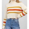Women's AUBURN STRIPE TURTLENECK SWEATER - PAPERMOON - 2 of 4