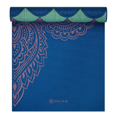 Gaiam Reversible Yoga Mat - Teal Mandala Mantra (6mm) : Target