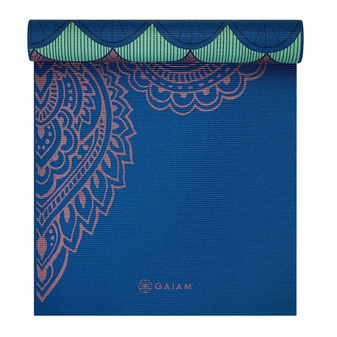 Gaiam Reversible Yoga Mat - Blue Scalloped Ink (6mm) : Target
