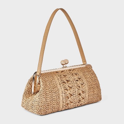 Сумки A New Day Straw Kiss Lock Clutch Bag - A New Day™ Natural — фото 3