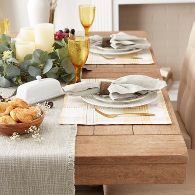 Modern Fall Plaid Cotton Placemat Set, 13x19, 4 Count
