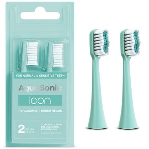 AquaSonic Icon Electric Toothbrush Replacement Brush Heads - 2 Pack - 1 of 4
