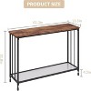 Console Table, Behind Couch Table, with Glass Shelf and Metal Frame, Narrow Entryway Table, Narrow Console Table - 2 of 4