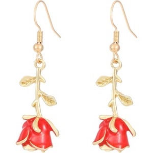 Gold-Tone Rose Earrings for Valentine's Day - 1 of 4
