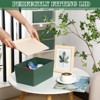 Aoibox Stackable Plastic Storage Bins with Lids Green Small Containers for Organizing Shelves Closet 4 Pack 10.6x7.5x4.7 - 3 of 4